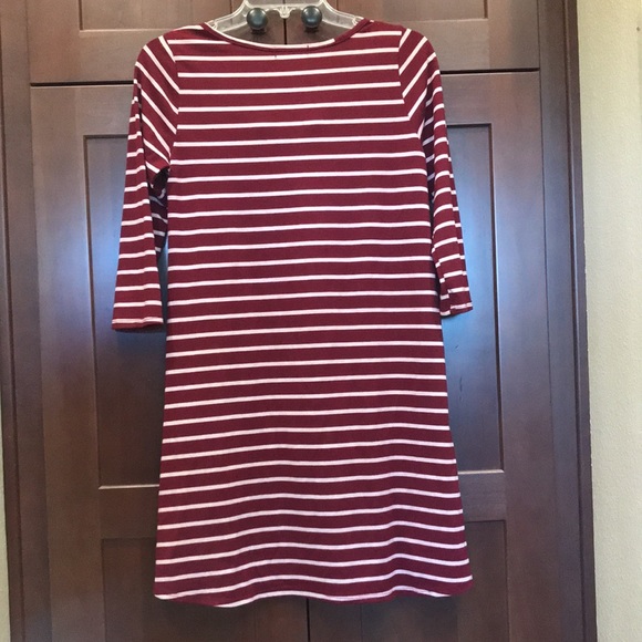 Ladies Ginger G Burgundy Stripe Dress - Picture 3 of 6